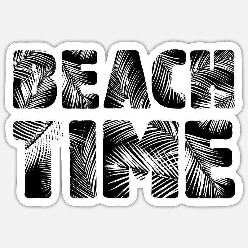 Beach Time - Sticker size S (10 x 10 cm) - white matte