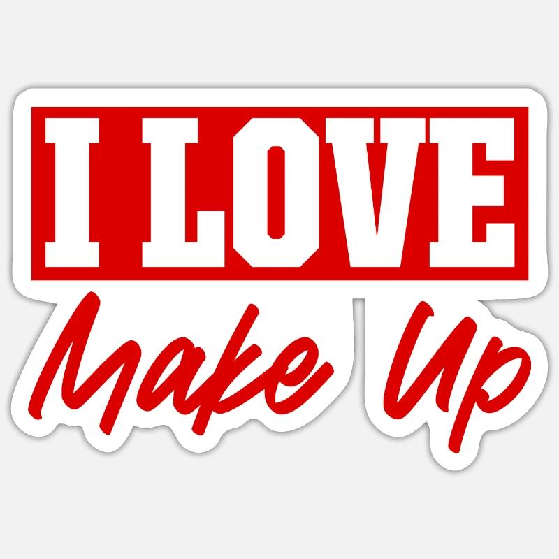 Ich liebe Make up Sticker Größe S (10 x 10 cm)