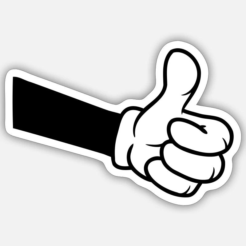Confirmez OK Comic Hand - Sticker taille S (10 x 10 cm) - blanc mat