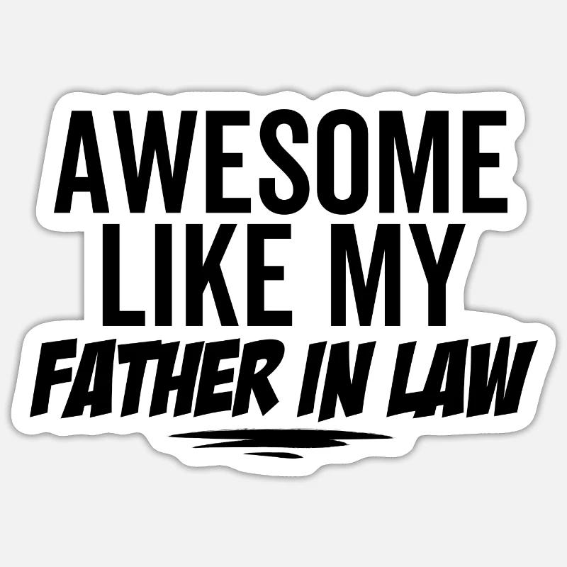 Génial comme mon beau-père - Sticker taille S (10 x 10 cm) - blanc mat