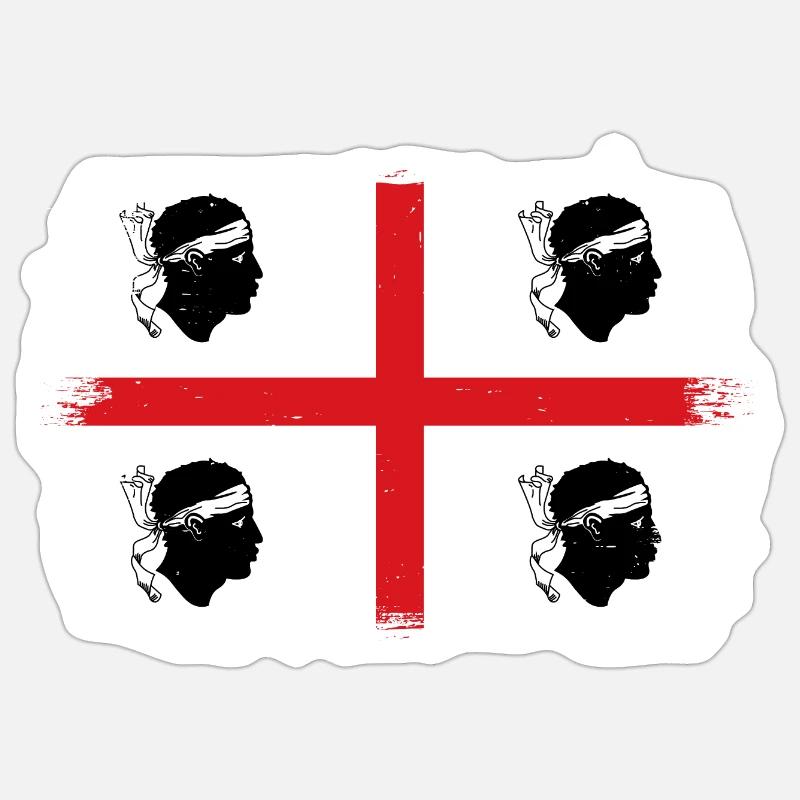 Sardaigne Drapeau Sardaigne Drapeau Sardegna Drapeau Sticker taille S (10 x 10 cm)