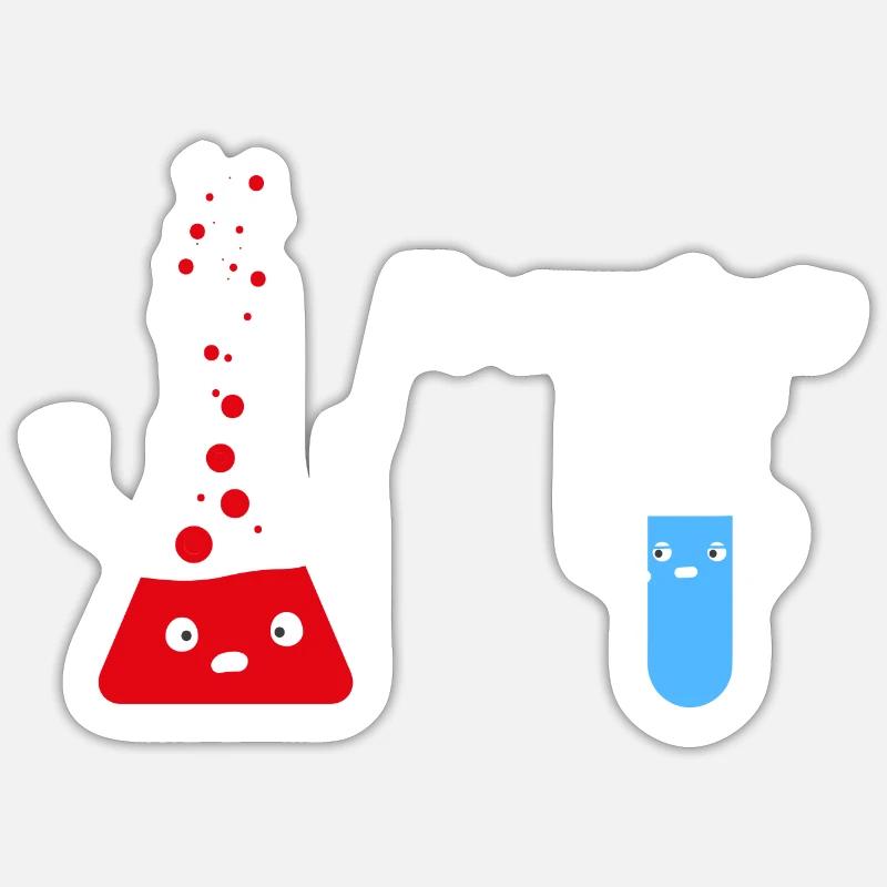 you overreact funny chemistry science nerd Sticker size S (10 x 10 cm)