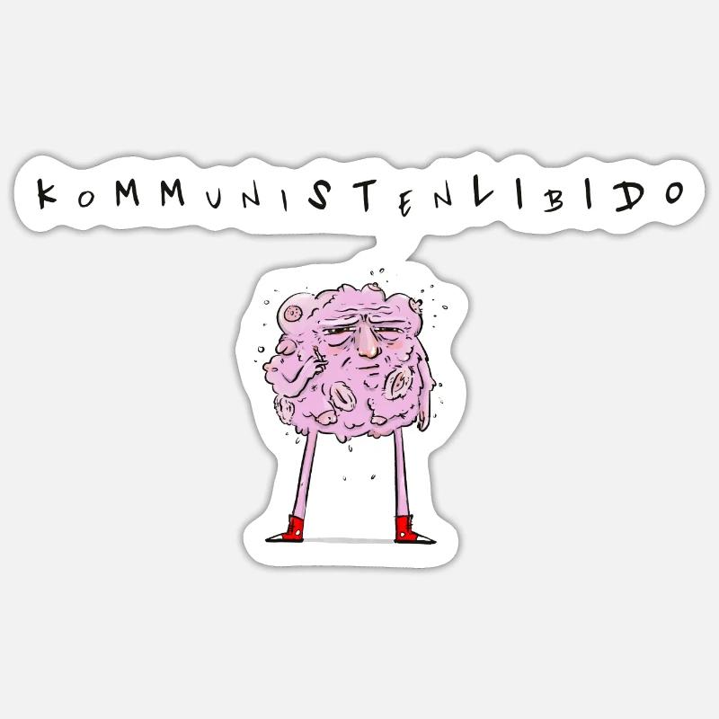 Libido comunista con scritte - Sticker formato S (10 x 10 cm) - bianco opaco