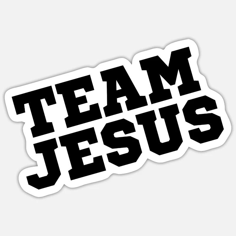 Team Jesus gift funny - Sticker size S (10 x 10 cm) - white matte