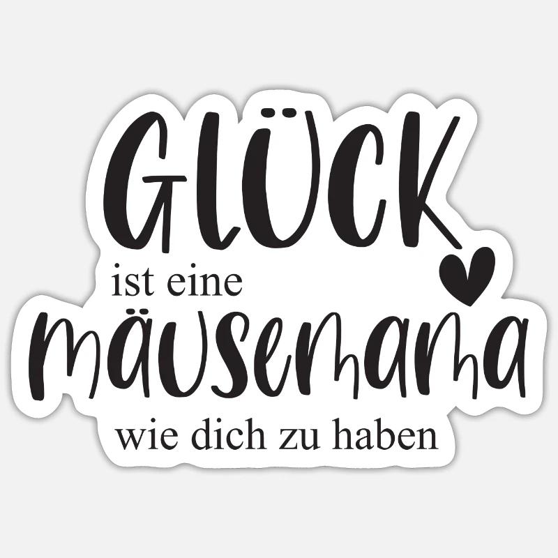 Maus Mäusemama Mäuse Haustier Nagetier Geschenk - Sticker Größe S (10 x 10 cm) - Mattweiß