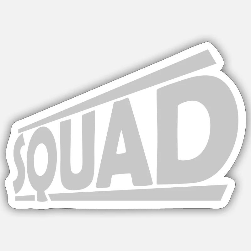 Logo Squad Team Design - Sticker taille S (10 x 10 cm) - blanc mat