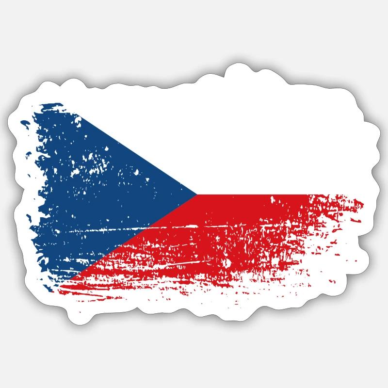 Drapeau tchèque Brush Splash Sticker taille S (10 x 10 cm)