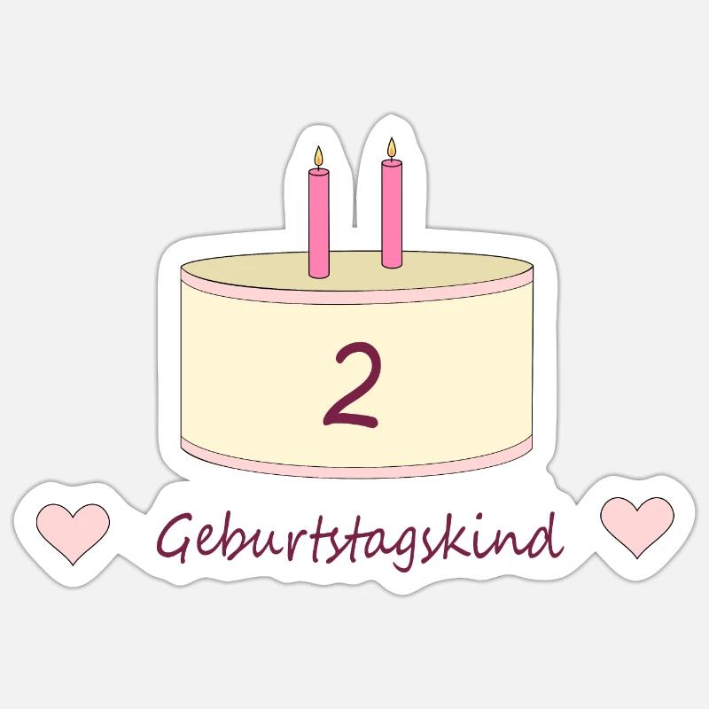 Geburtstagskind 2 Jahre Sticker Größe S (10 x 10 cm)