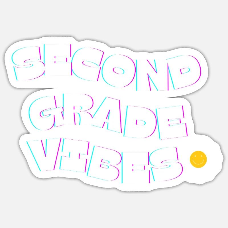Second Grade Vibes Sticker taille S (10 x 10 cm)