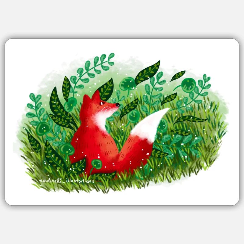 Fuchs - Sticker Größe S (10 x 10 cm) - Mattweiß