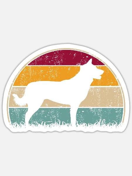 Germanischer Karelischer Bärenhund Vintage Retro - Sticker Größe S (10 x 10 cm) - Mattweiß