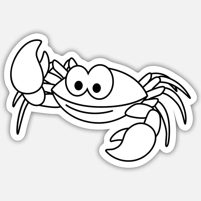 Krabbe Comic Tier Sticker Größe S (10 x 10 cm)