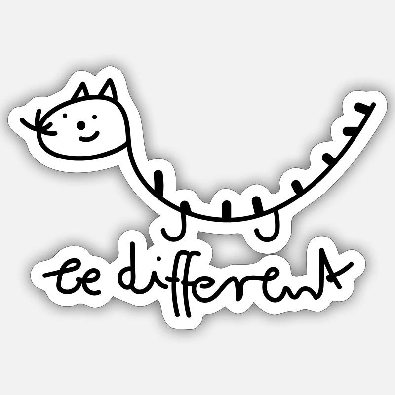 Be different cat - Sticker size S (10 x 10 cm) - white matte