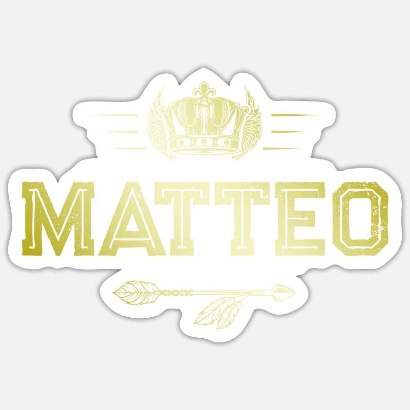 Matteo - Sticker taille S (10 x 10 cm) - blanc mat