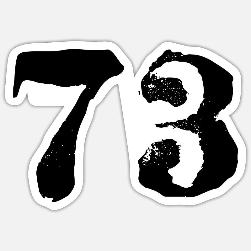 Maillot à 73 numéros - Sticker taille S (10 x 10 cm) - blanc mat
