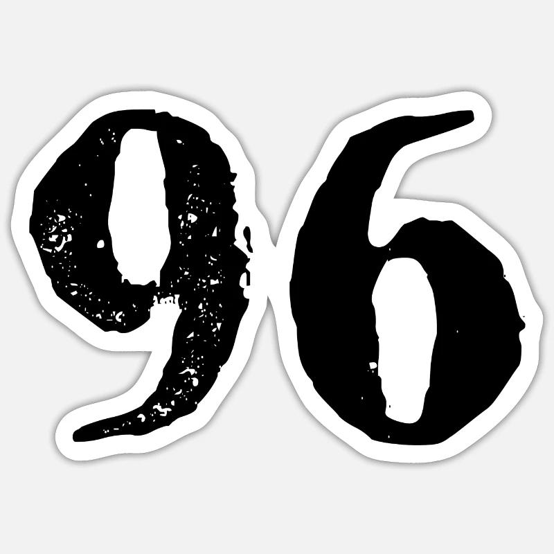 Maillot à 96 numéros - Sticker taille S (10 x 10 cm) - blanc mat