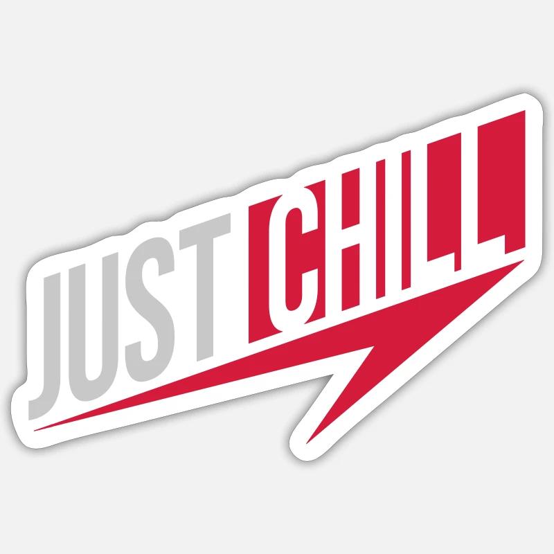 Just Chill Text Logo - Sticker Größe S (10 x 10 cm) - Mattweiß