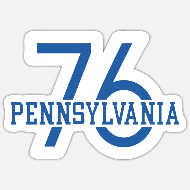 76 Sweat-shirt pennsylvanie - Sticker taille S (10 x 10 cm) - blanc mat