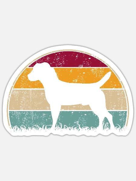 Heideterrier Retro Vintage - Sticker Größe S (10 x 10 cm) - Mattweiß