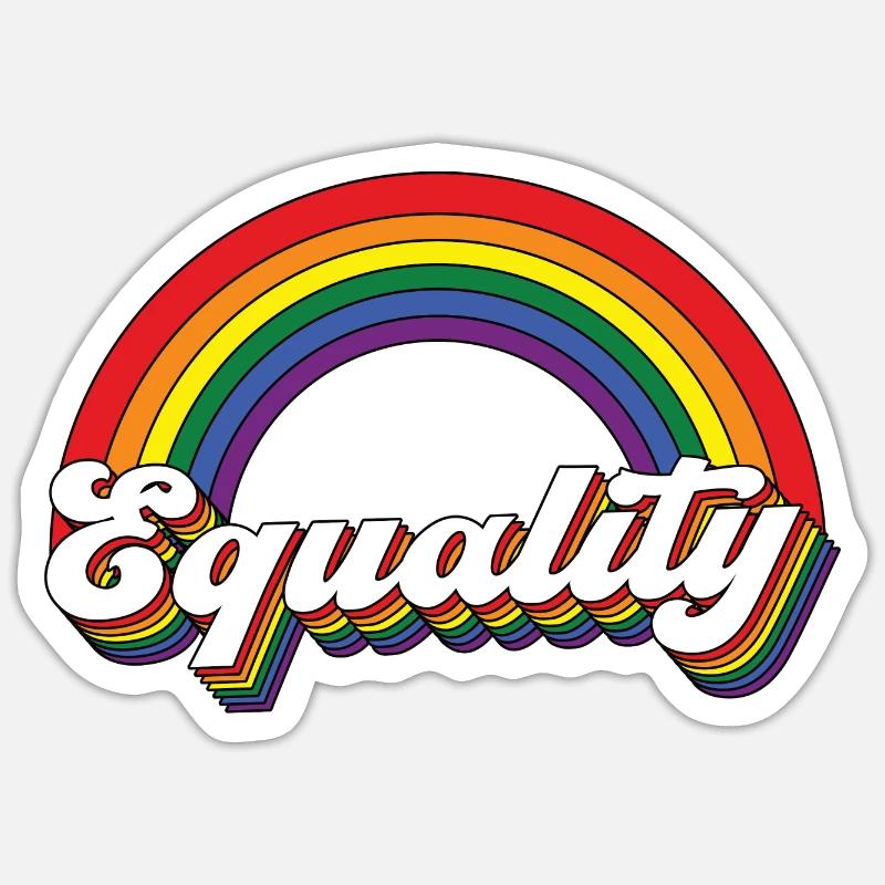 Arc-en-ciel pour l' - Sticker taille S (10 x 10 cm) - blanc mat