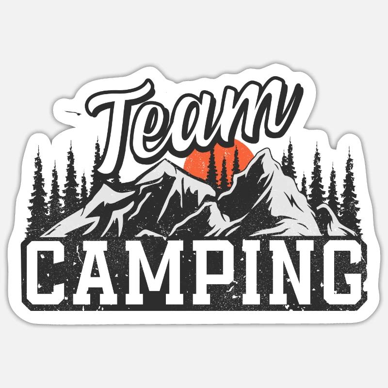 Équipe Camping - Sticker taille S (10 x 10 cm) - blanc mat