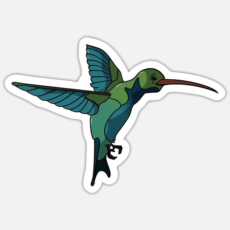 colibri - Sticker taille S (10 x 10 cm) - blanc mat