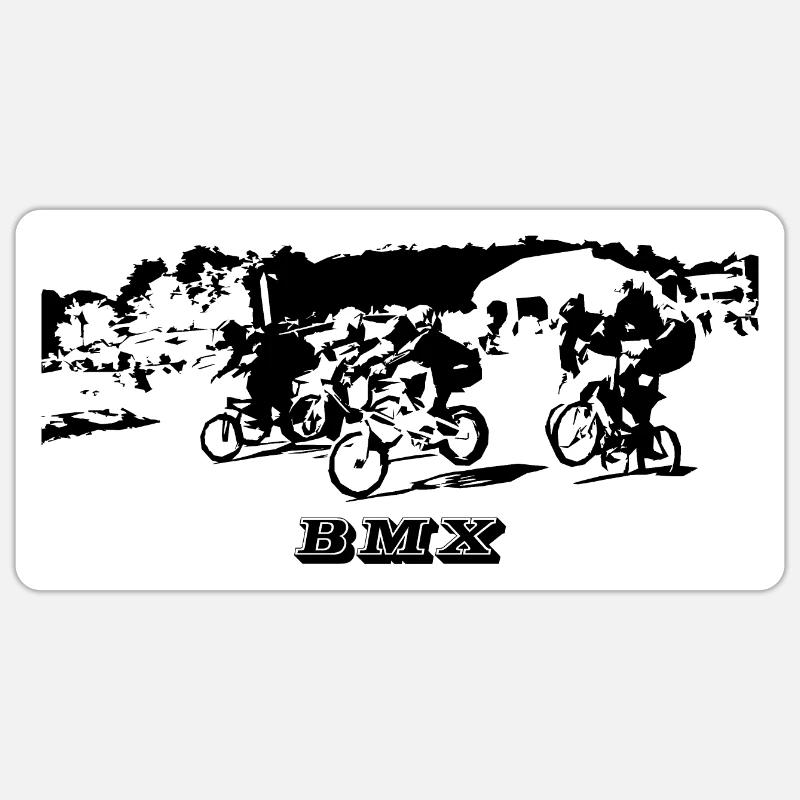 bmx - Sticker taille S (10 x 10 cm) - blanc mat