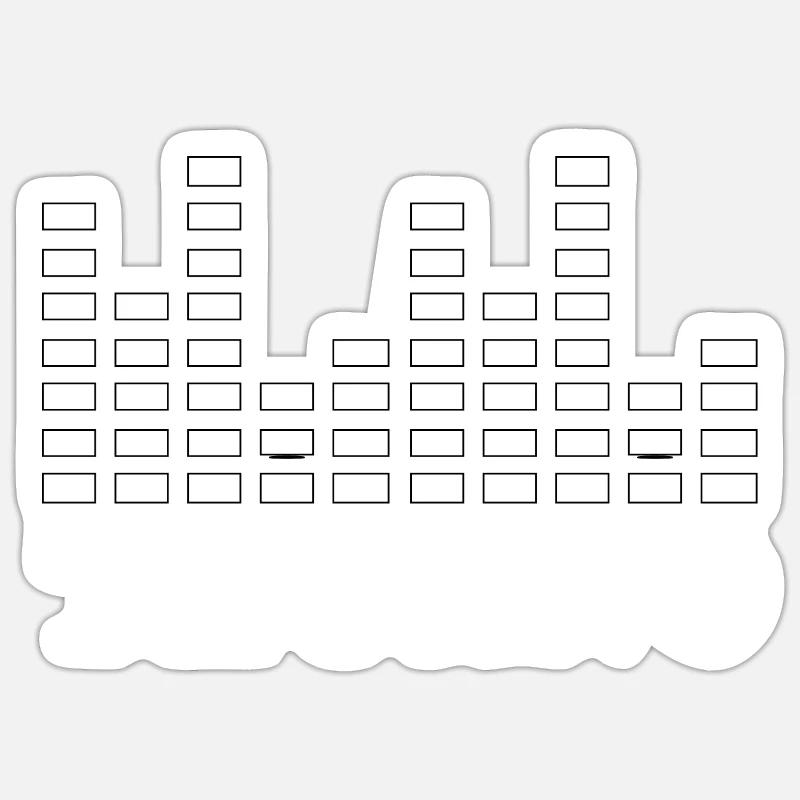 Techno-Musik - Sticker Größe S (10 x 10 cm) - Mattweiß