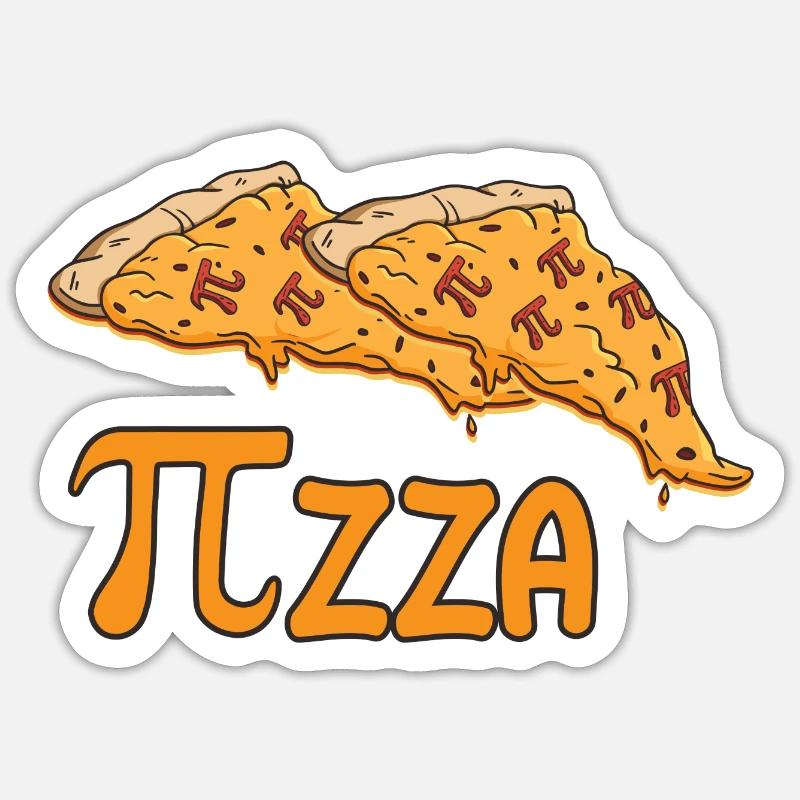 Math Pizza Pi - Sticker Größe S (10 x 10 cm) - Mattweiß