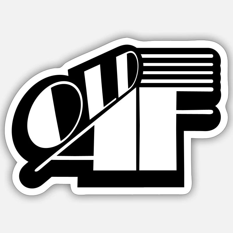 old AF Text Logo - Sticker Größe S (10 x 10 cm) - Mattweiß