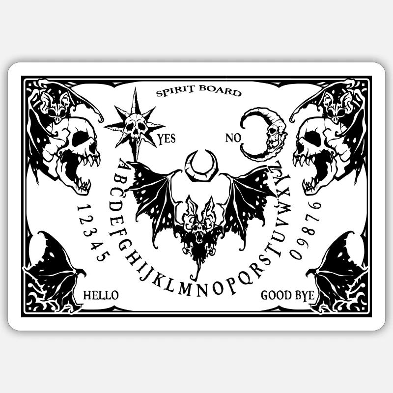 Spirit Board & Planchette Halloween Beats - Sticker Größe S (10 x 10 cm) - Mattweiß