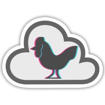 KENNR1CH CHICKEN SMOKE MERCH - Sticker Größe S (10 x 10 cm) - Mattweiß - Vorne