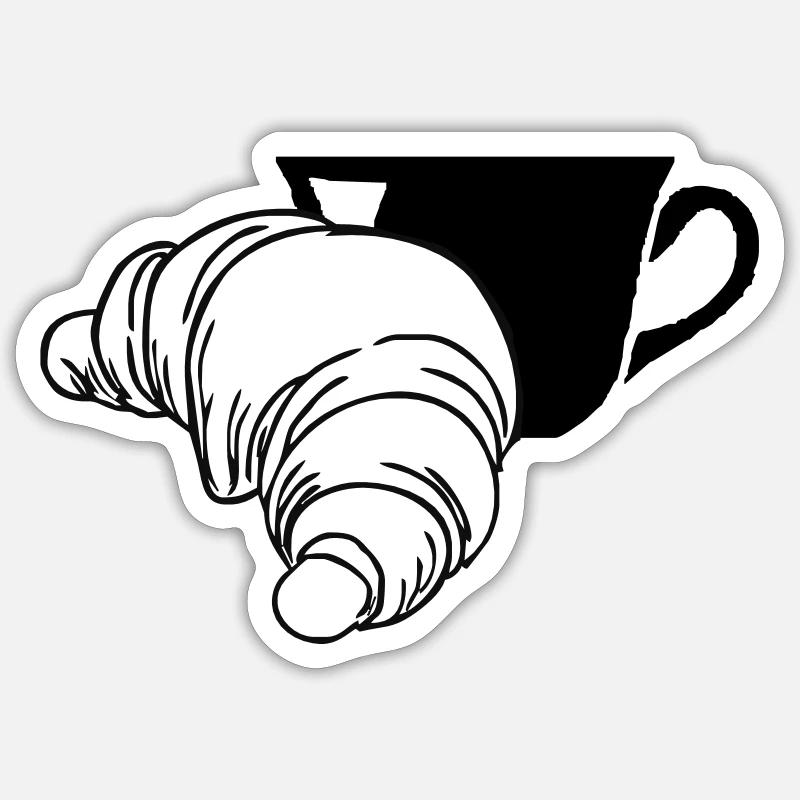 Croissant - Sticker taille S (10 x 10 cm) - blanc mat