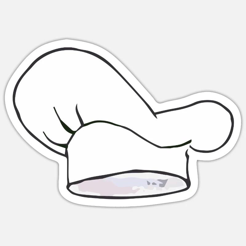 Chapeau de Chef - Sticker taille S (10 x 10 cm) - blanc mat
