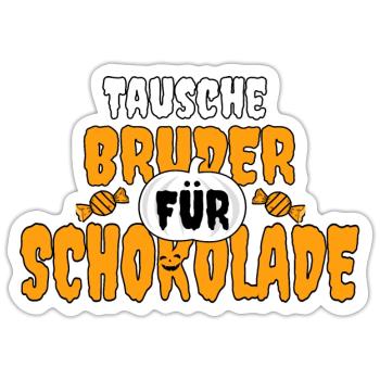 Halloween lustig Bruder Witz Kinder Geschwister - Sticker Größe S (10 x 10 cm) - Mattweiß - Vorne