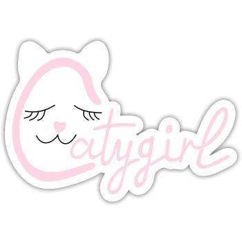 Catygirl - Sticker Größe S (10 x 10 cm) - Mattweiß - Vorne
