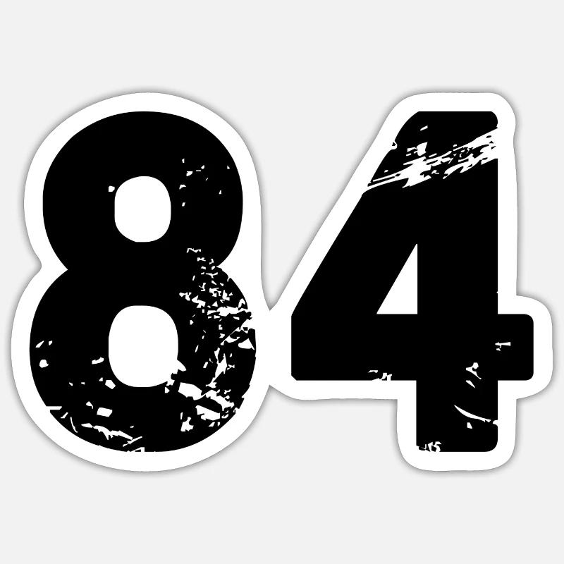 Maillot à 84 numéros - Sticker taille S (10 x 10 cm) - blanc mat