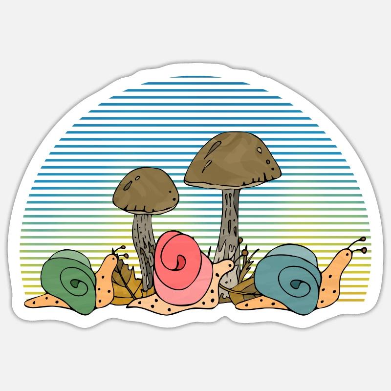 Escargots - Sticker taille S (10 x 10 cm) - blanc mat