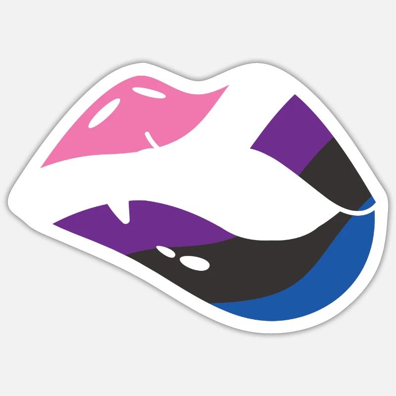 Bouche de vampire d’Halloween - Sticker taille S (10 x 10 cm) - blanc mat