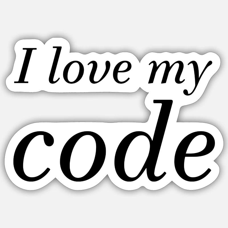 i love my code - Sticker Größe S (10 x 10 cm) - Mattweiß