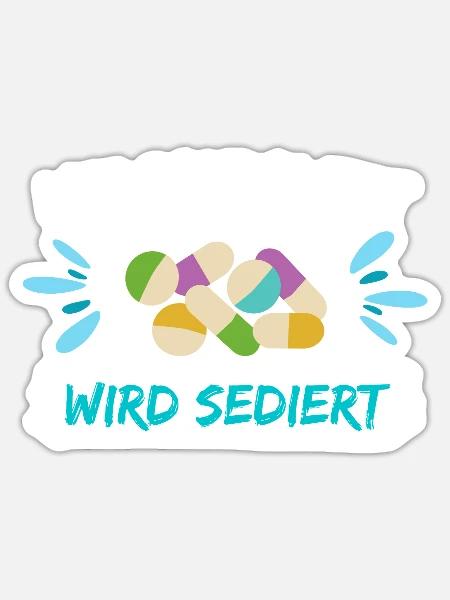 altenpfleger pflegerin randaliert sediert geschenk - Sticker Größe S (10 x 10 cm) - Mattweiß