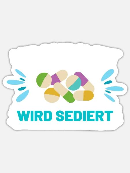 altenpfleger pflegerin randaliert sediert geschek - Sticker Größe S (10 x 10 cm) - Mattweiß