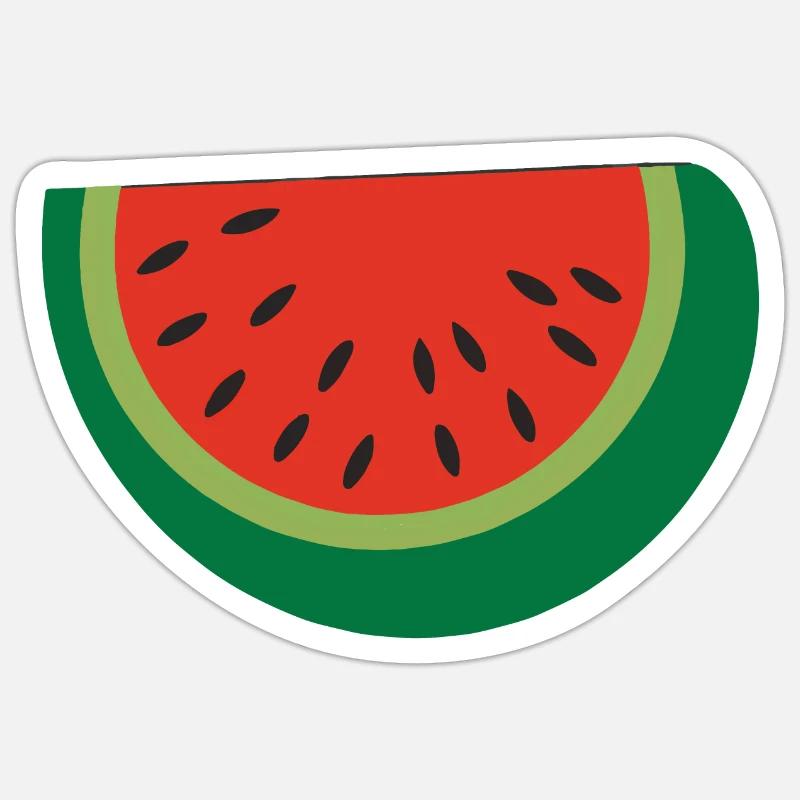 Wassermelone Illustration Geschenkidee - Sticker Größe S (10 x 10 cm) - Mattweiß