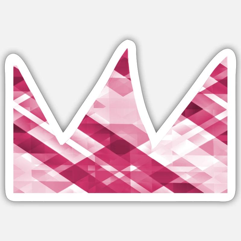 krone pink symbol form - Sticker Größe S (10 x 10 cm) - Mattweiß