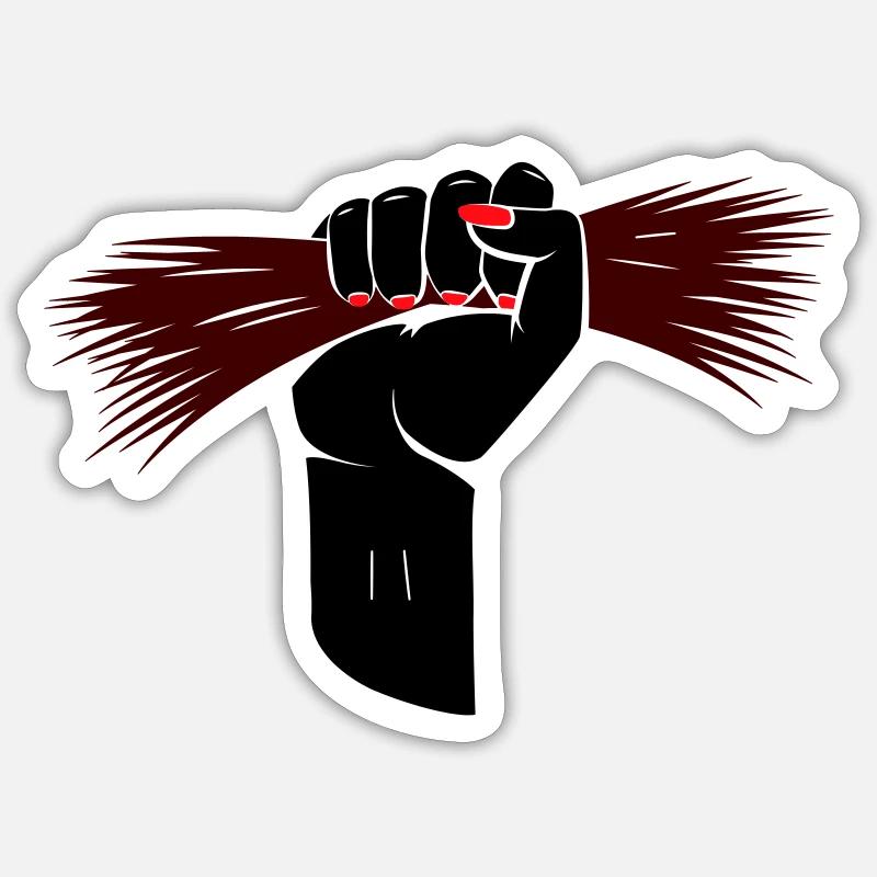 Iran Haare Faust - Sticker Größe S (10 x 10 cm) - Mattweiß