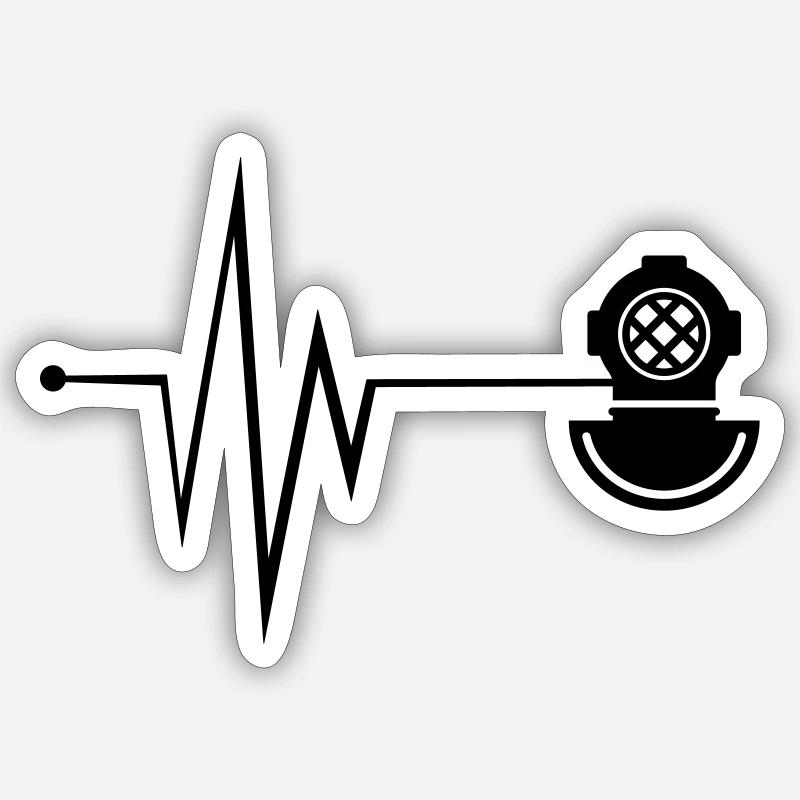Diving Helmet Diving Pulse Sticker size S (10 x 10 cm)