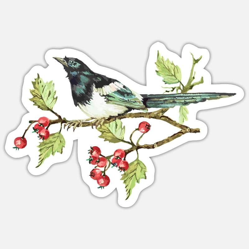 Bunter Vogel - Sticker Größe S (10 x 10 cm) - Mattweiß