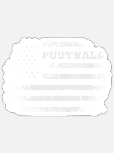 USA flag american football - Sticker Größe S (10 x 10 cm) - Mattweiß