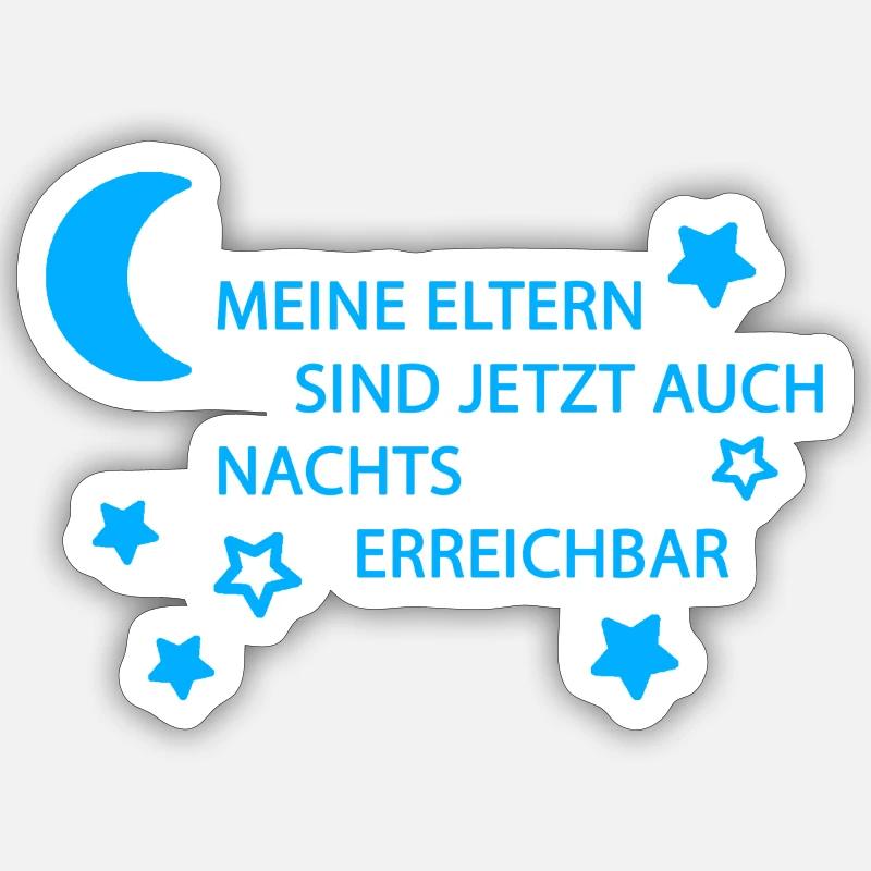 Eltern erreichbar hellblau Sticker Größe S (10 x 10 cm)