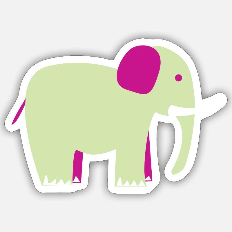 Elefant - Sticker Größe S (10 x 10 cm) - Mattweiß